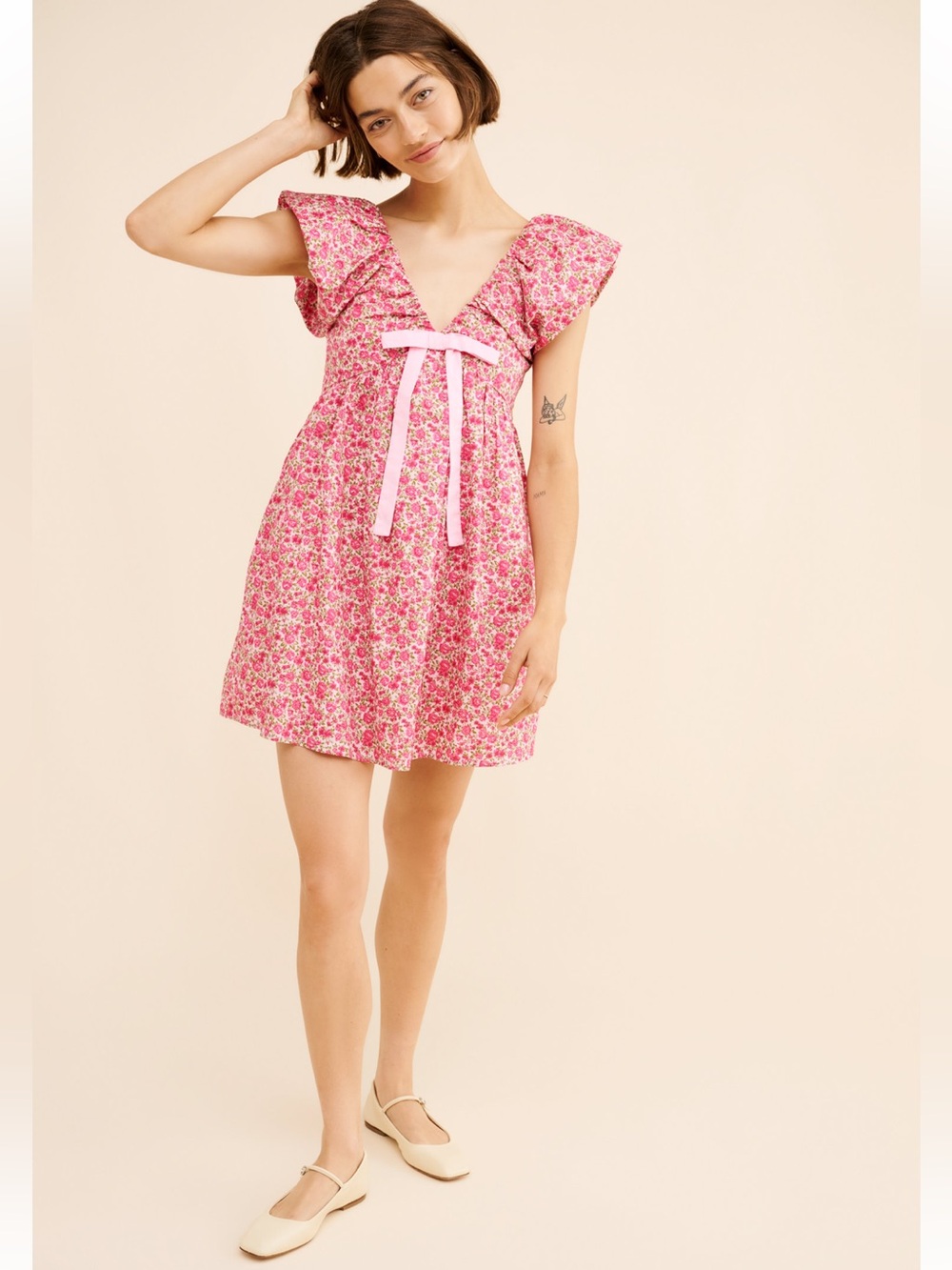 Endless Rose Blouson Shoulder Mini Dress. Size M